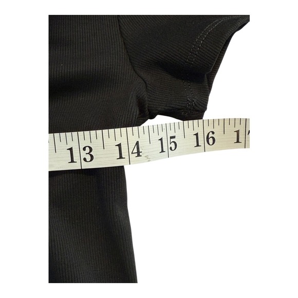 Madewell Re)generative Cotton Ribbed Scoopneck Tee Women's Small Jet Black NWT - Picture 5 of 7